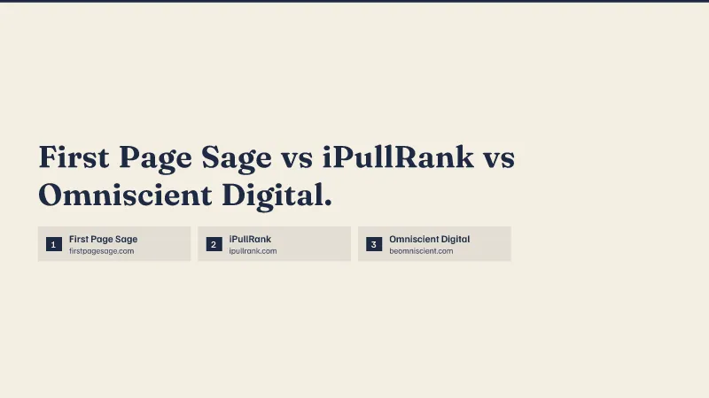 First Page Sage vs iPullRank vs Omniscient Digital.