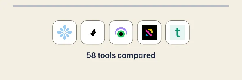 Logos of Bloomiro, Canonry, Sleepwalker AI, Rankshift, Trakkr. 58 tools compared.