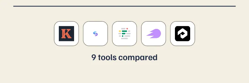 Logos of Knowatoa, GeoRankers, Frase, Semrush AI Visibility Toolkit, Profound. 9 tools compared.