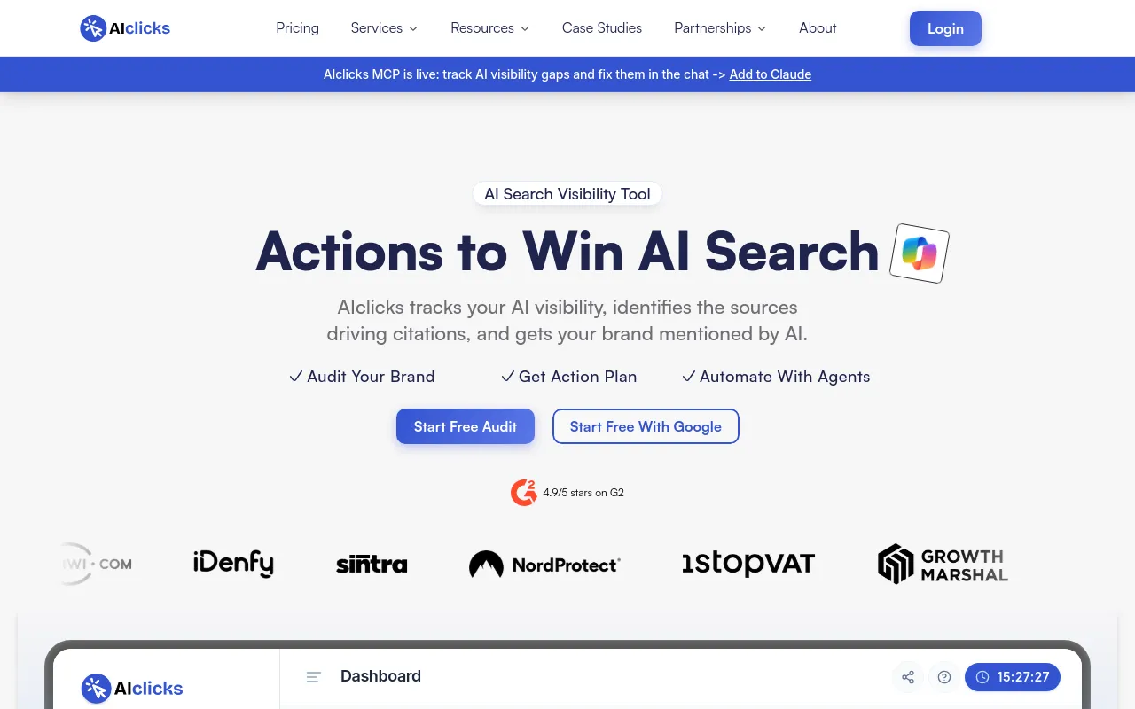 Screenshot of AIclicks