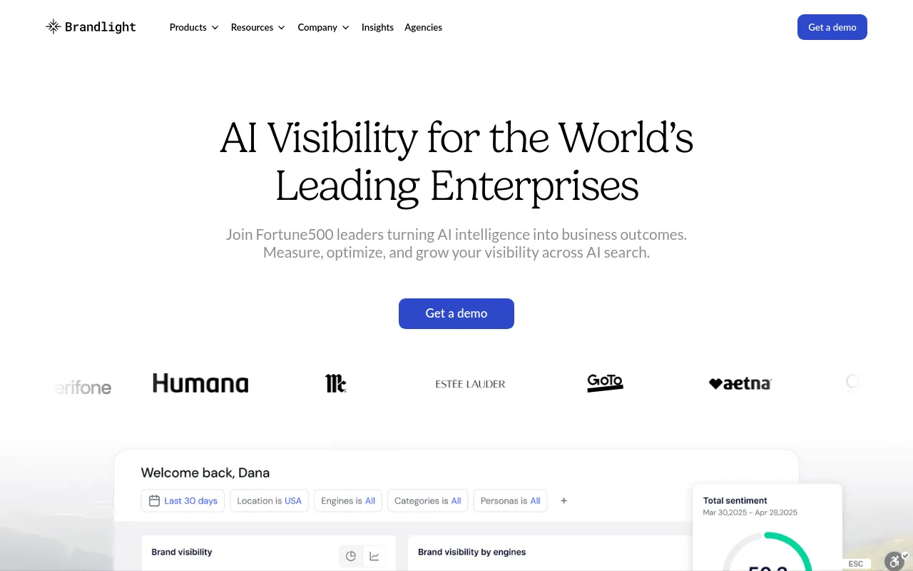 Screenshot of Brandlight