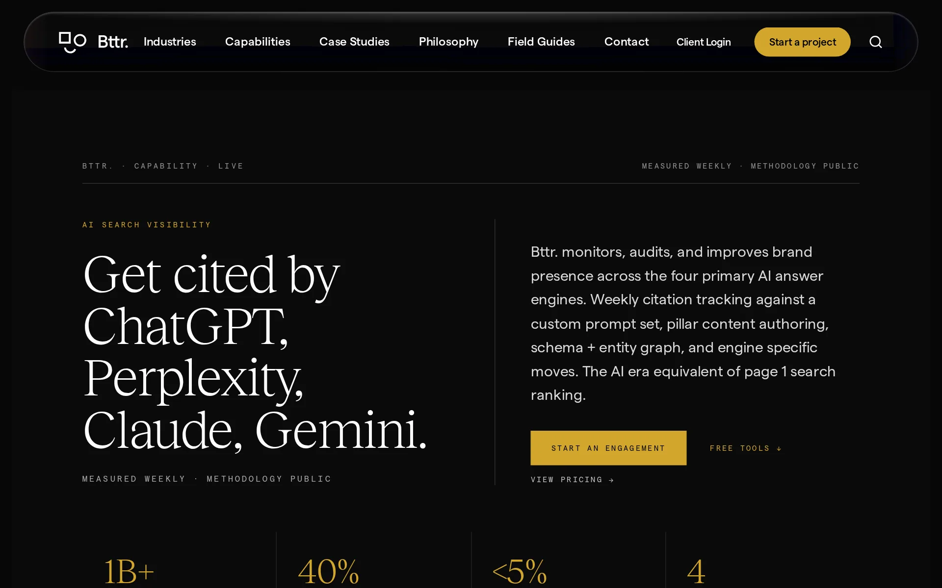 Screenshot of Bttr.