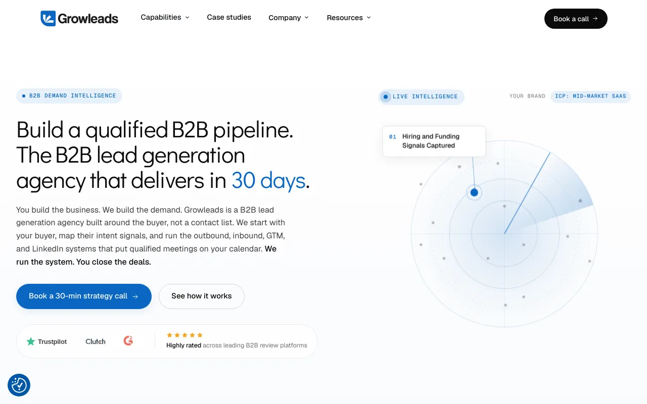 Screenshot of Growleads