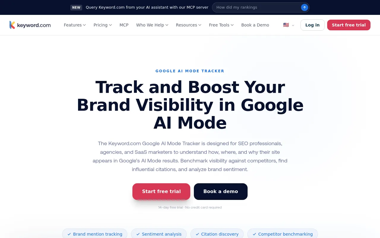 Screenshot of Keyword.com AI Visibility