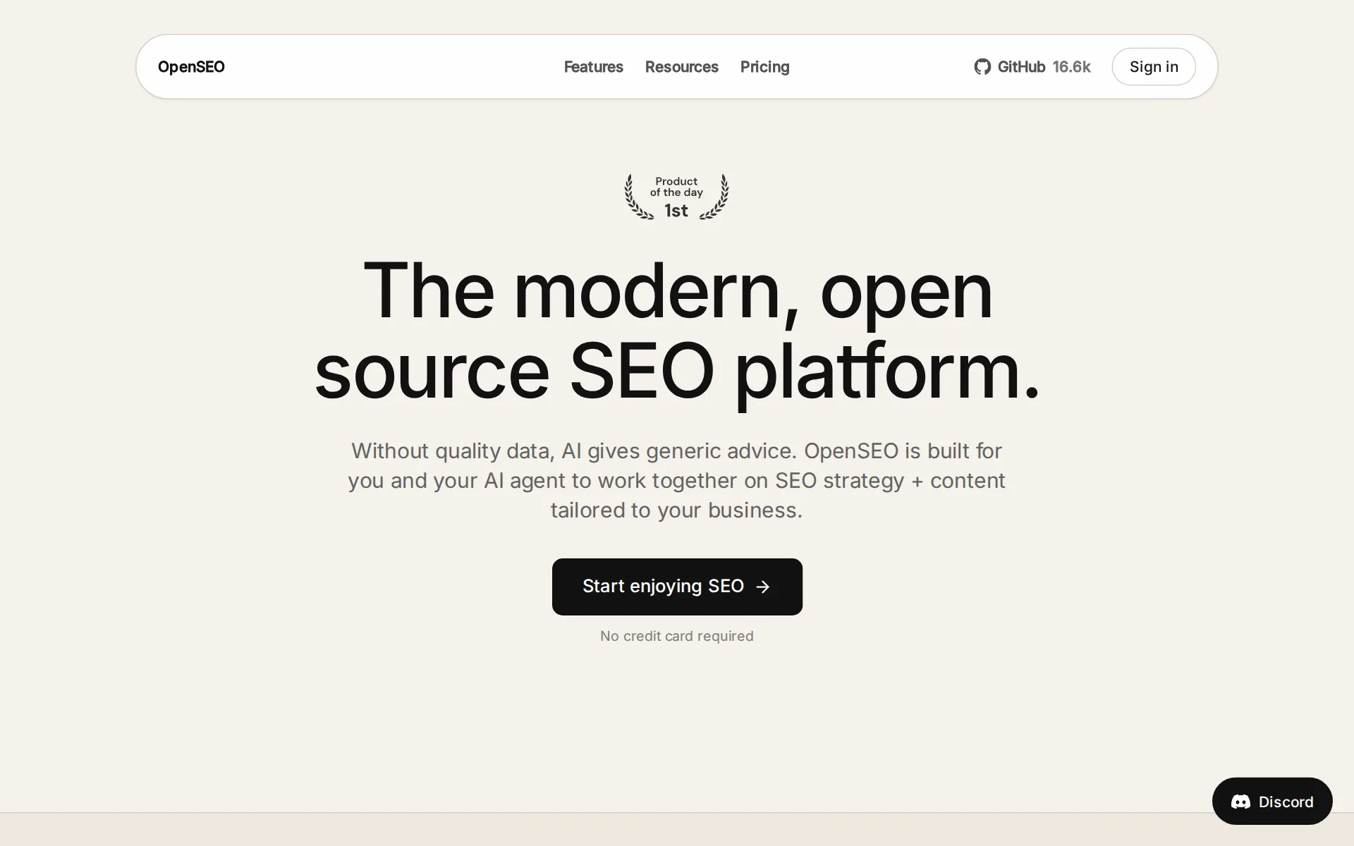 Screenshot of OpenSEO