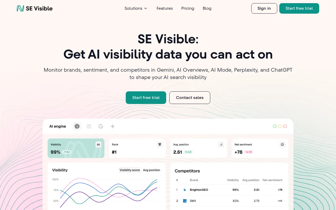 Screenshot of SE Visible