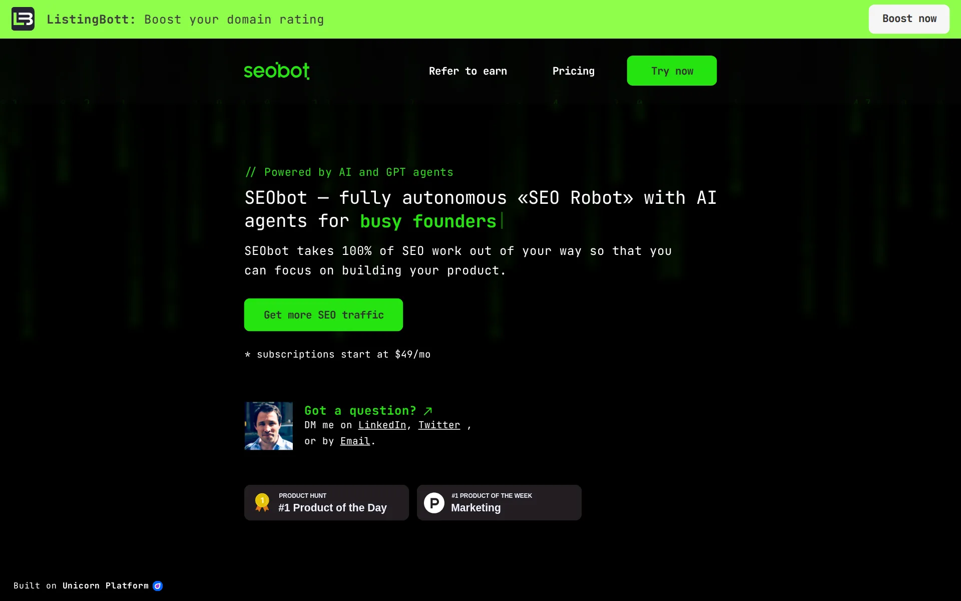 Screenshot of SEObot