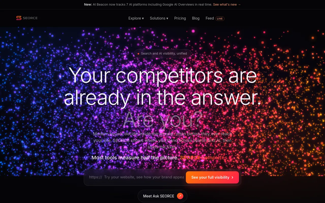 Screenshot of SEORCE